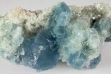 Stormy-Day Blue, Cubic Fluorite Crystal Cluster - Sicily, Italy #183788-1